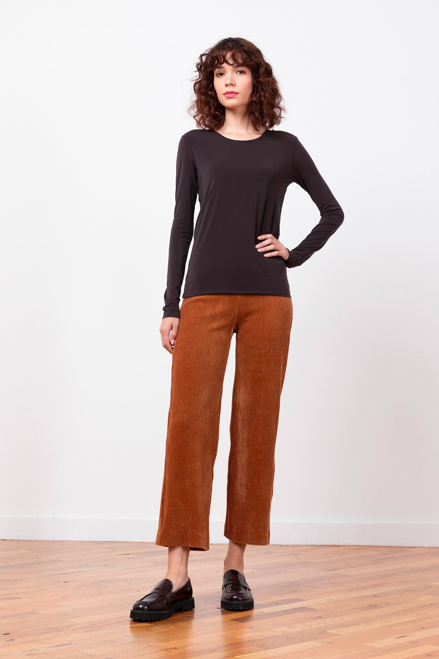 【oan】Corduroy Pintuck Wide Pants Harajuku Corduroy Oversized Wide-Leg mens corduroy trousers