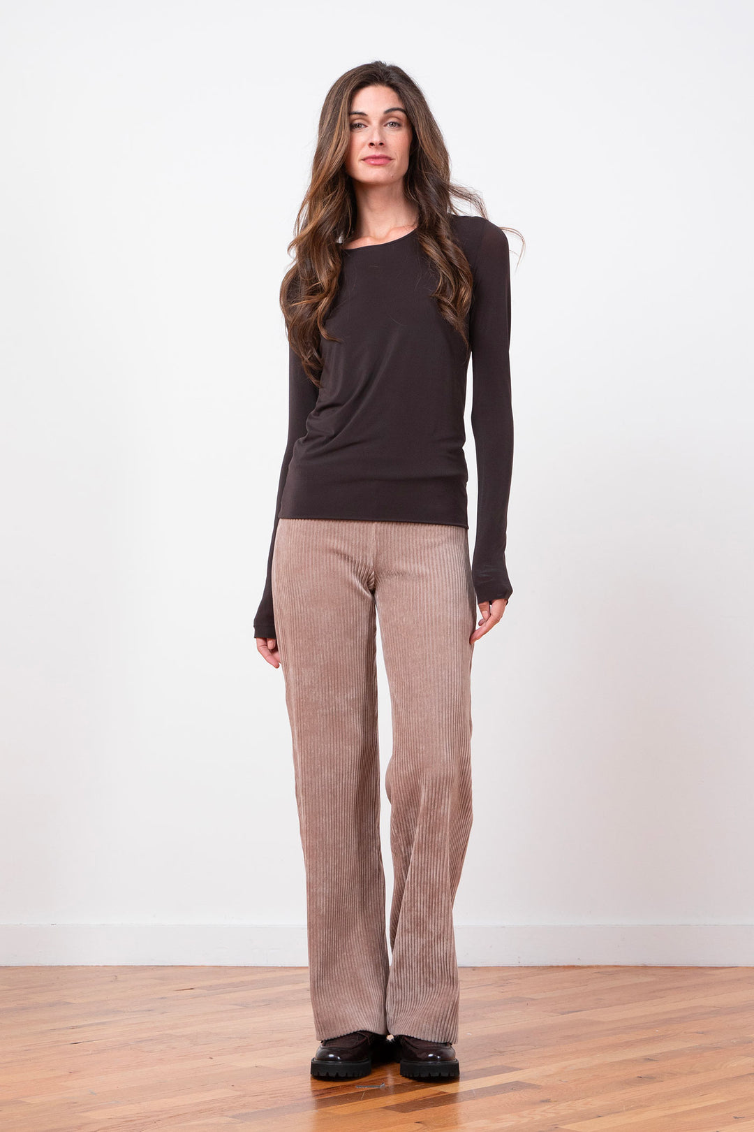 FLAVIA Corduroy Cappuccino - AVENUE MONTAIGNE