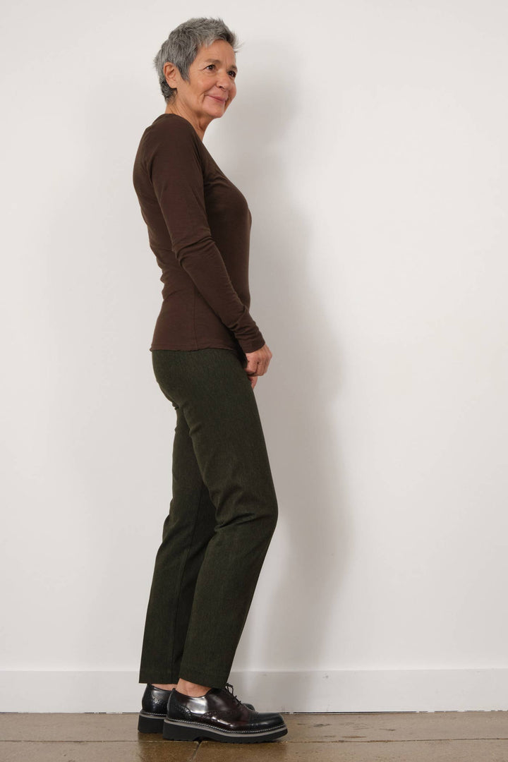 LILI Flannel Olive Green - AVENUE MONTAIGNE