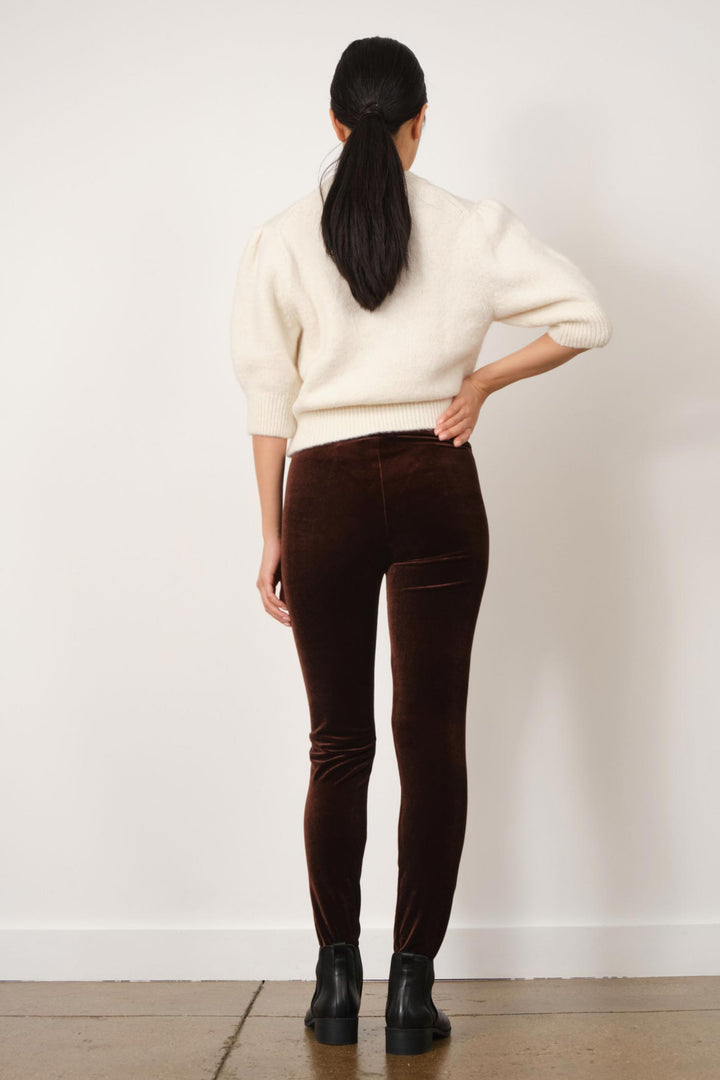 PULL ON SKINNY Velvet Brown - AVENUE MONTAIGNE