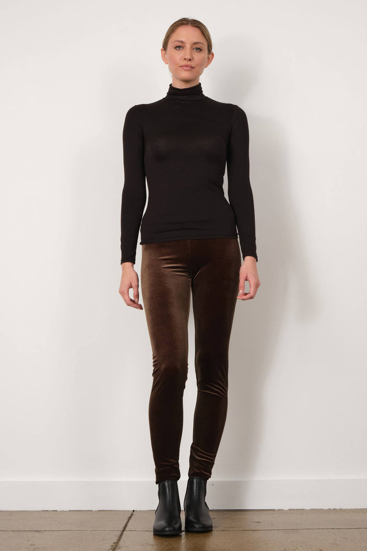 PULL ON SKINNY Velvet Olive - AVENUE MONTAIGNE
