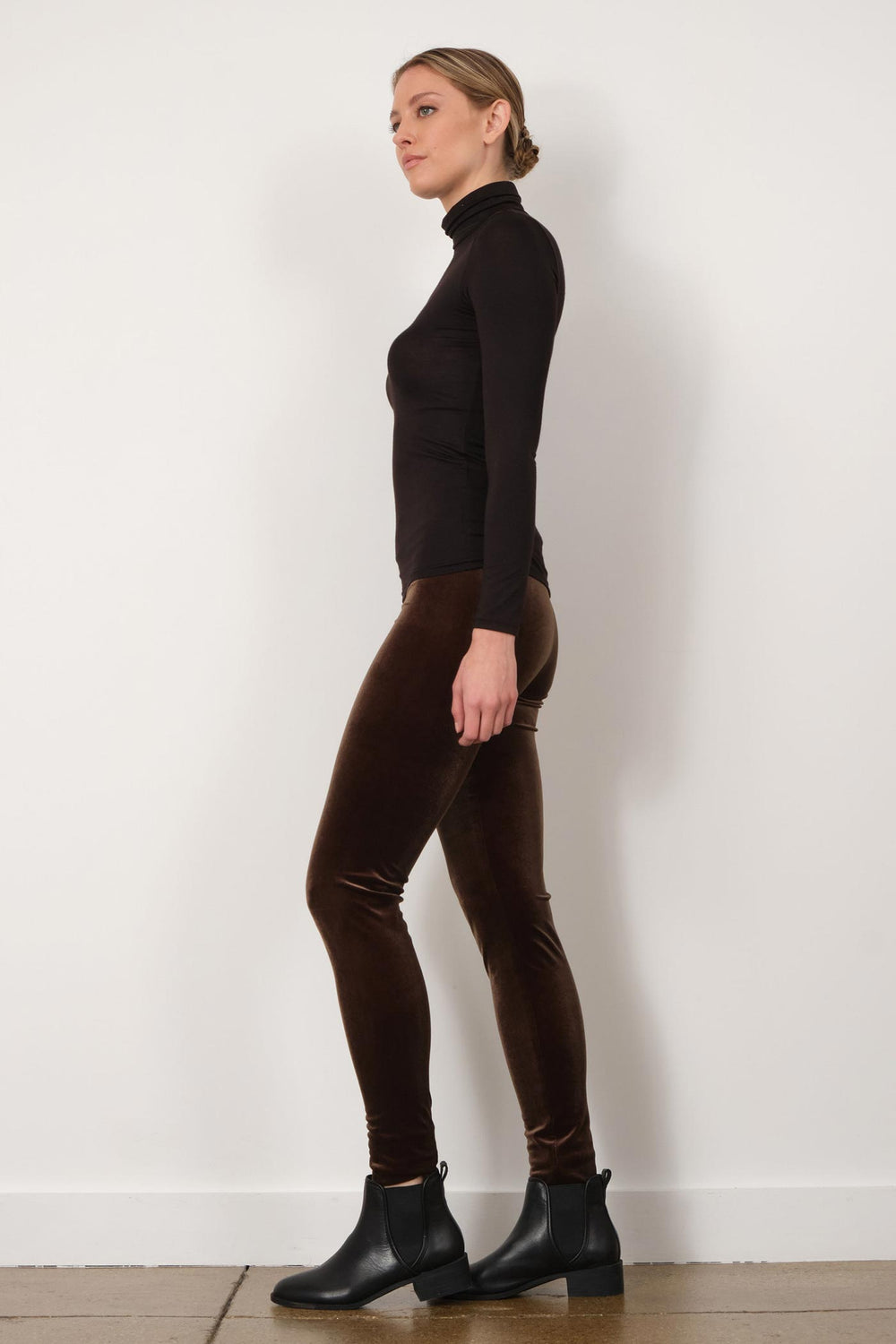 PULL ON SKINNY Velvet Olive - AVENUE MONTAIGNE