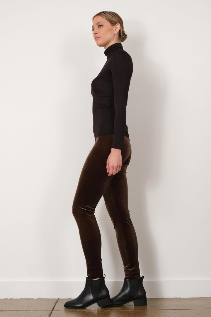 PULL ON SKINNY Velvet Olive - AVENUE MONTAIGNE