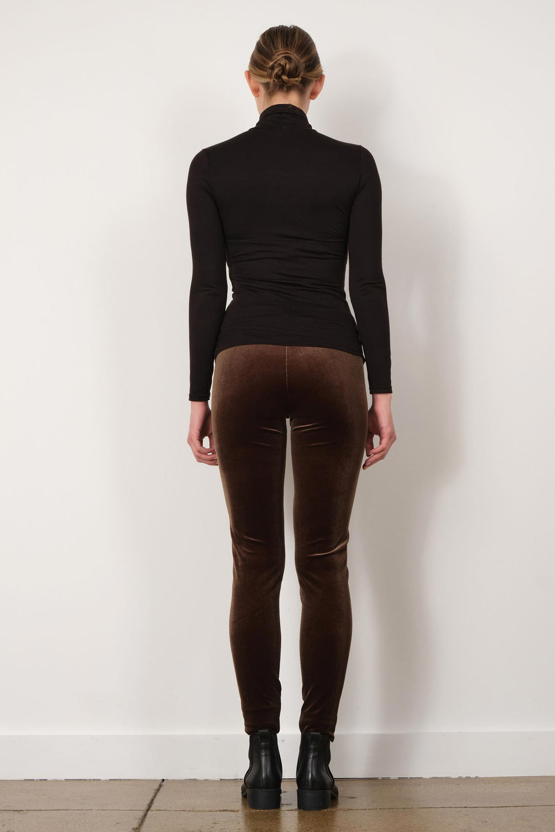 PULL ON SKINNY Velvet Olive - AVENUE MONTAIGNE