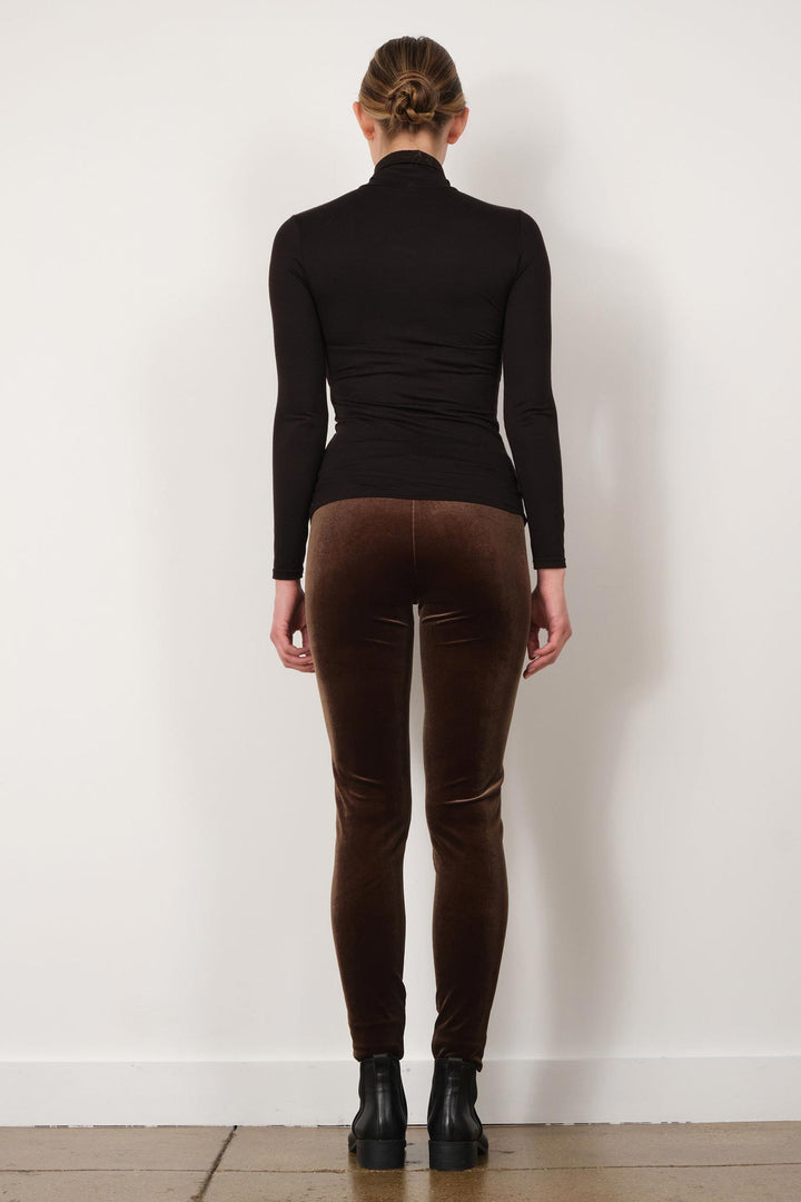 PULL ON SKINNY Velvet Olive - AVENUE MONTAIGNE