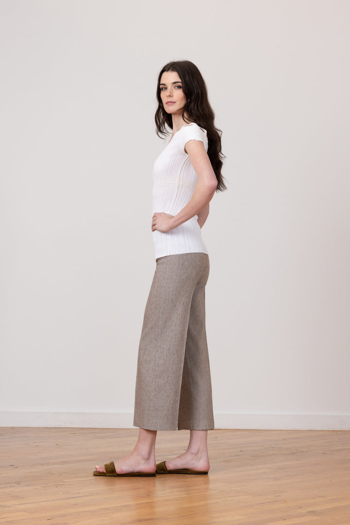 ALEX Linen Denim Mushroom - AVENUE MONTAIGNE 