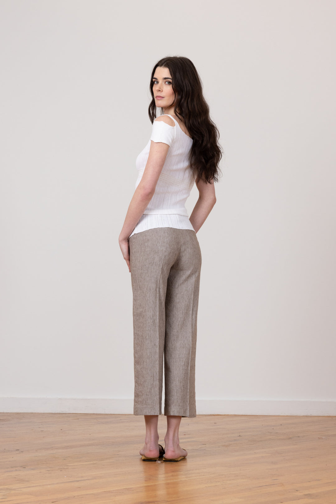 ALEX Linen Denim Mushroom - AVENUE MONTAIGNE 