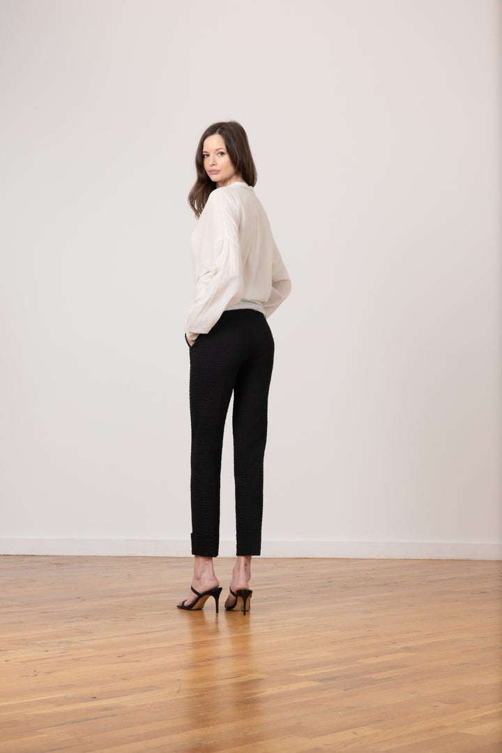 BEN Seersucker Black - AVENUE MONTAIGNE 