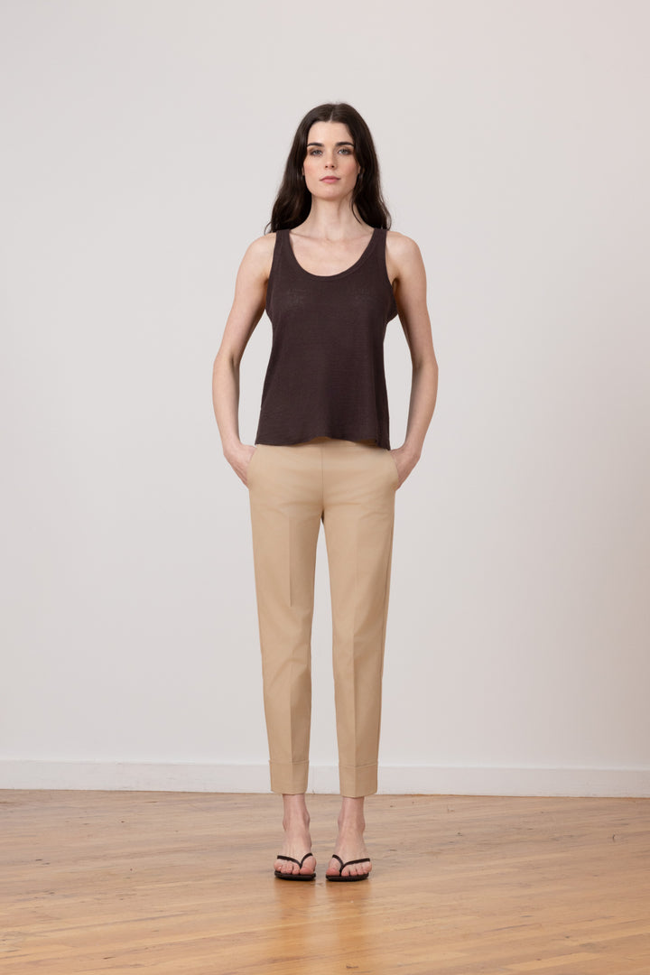 BEN Cotton Stretch Khaki - AVENUE MONTAIGNE 