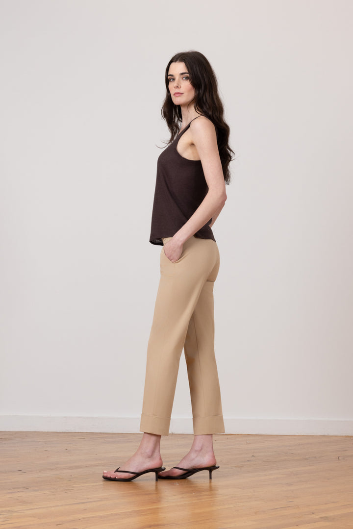 BEN Cotton Stretch Khaki - AVENUE MONTAIGNE 