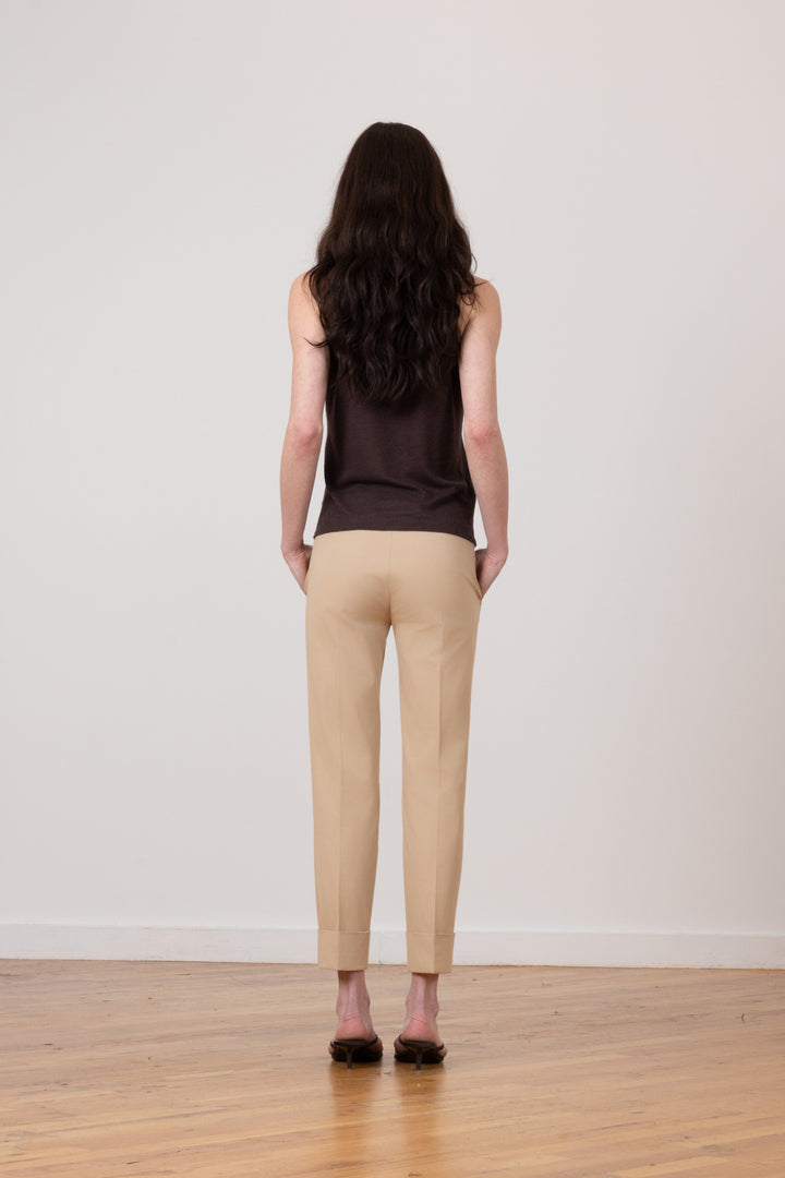 BEN Cotton Stretch Khaki - AVENUE MONTAIGNE 