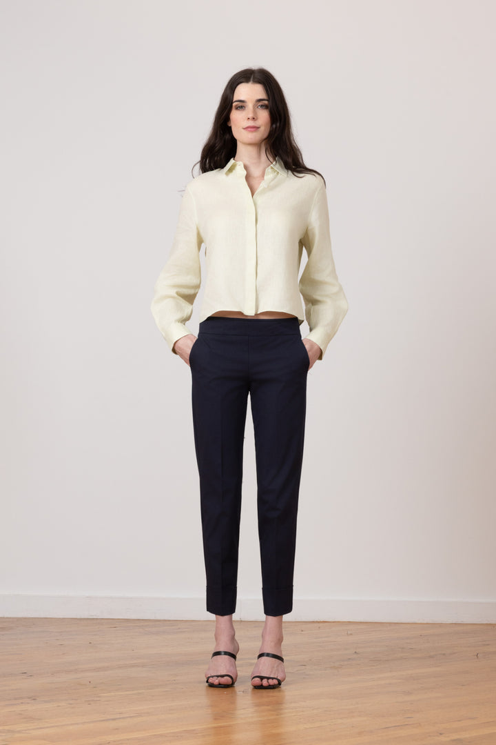 BEN Cotton Stretch Navy - AVENUE MONTAIGNE 