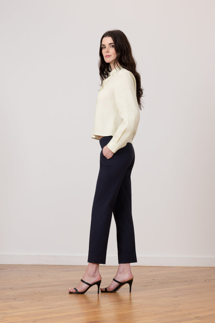 BEN Cotton Stretch Navy - AVENUE MONTAIGNE 