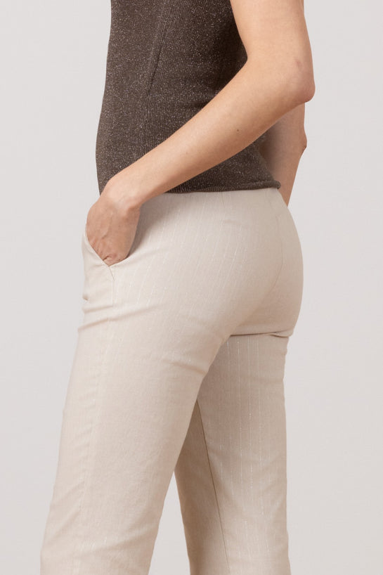 BEN Stripes Glitter Beige - AVENUE MONTAIGNE 