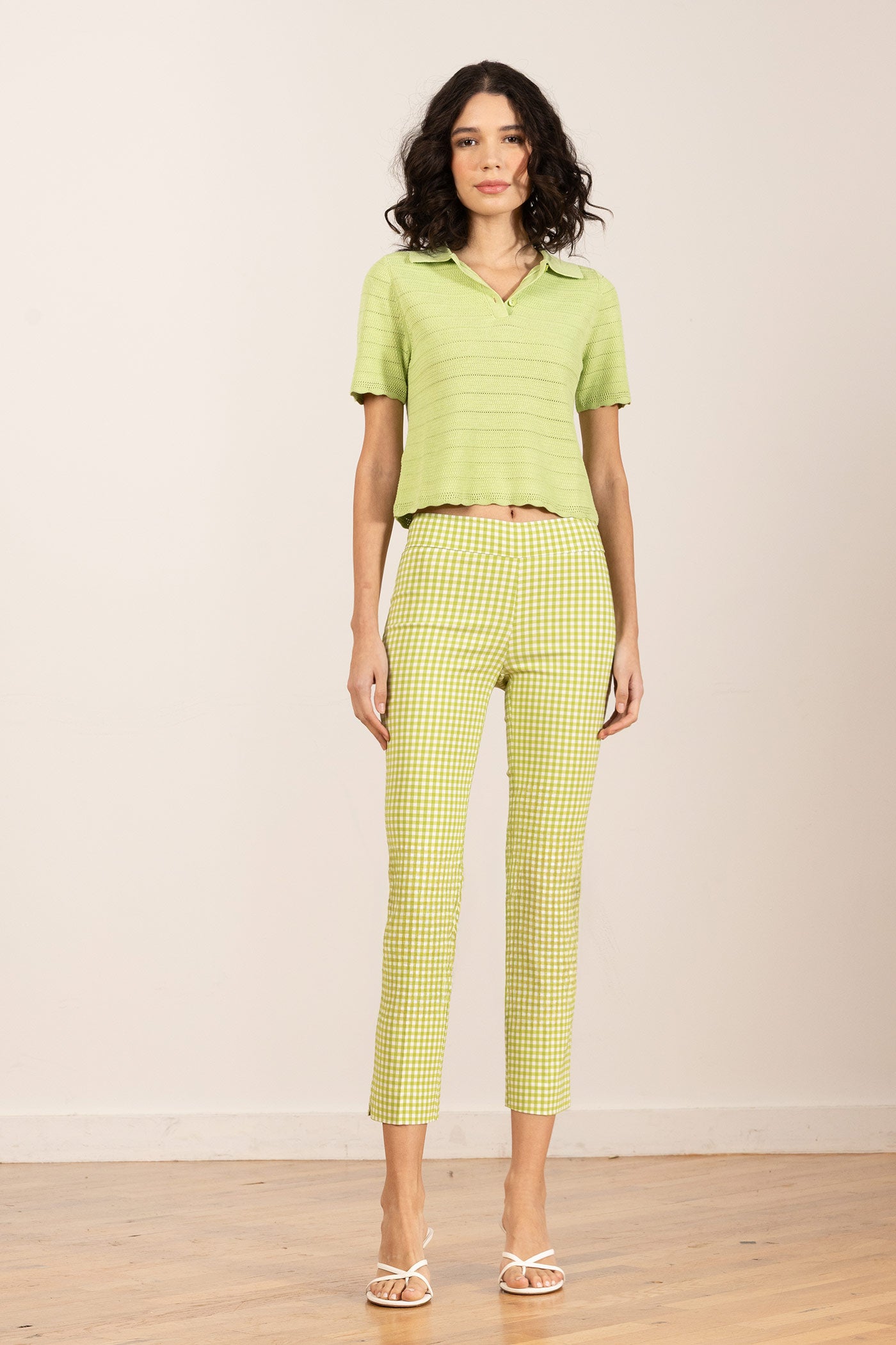 ﻿avenue montaigne BRIGITTE Check Avocado