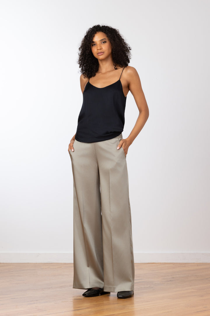 CARLA Satin Olive Green