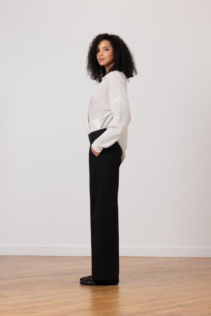 CARLA Cotton Stretch Black - AVENUE MONTAIGNE 
