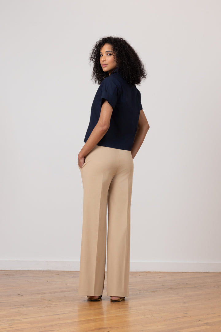 CARLA Cotton Stretch Khaki - AVENUE MONTAIGNE 