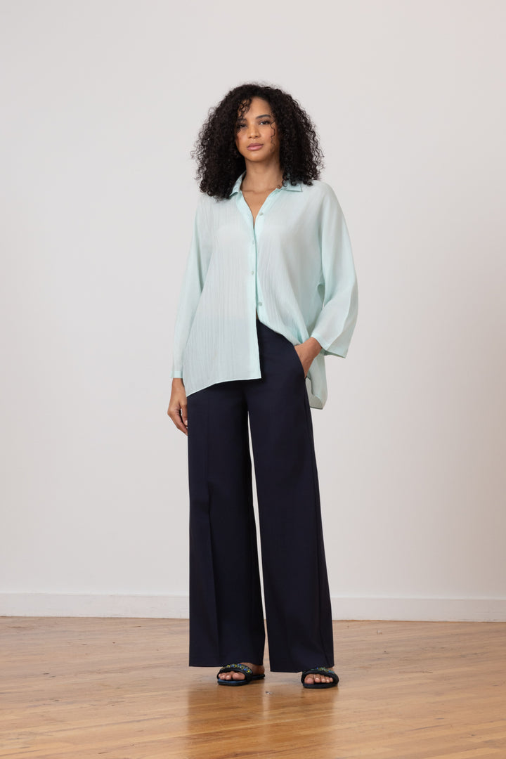 CARLA Cotton Stretch Navy - AVENUE MONTAIGNE 