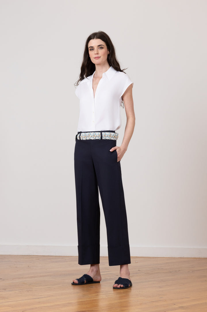 COSMO Cotton Stretch Navy - AVENUE MONTAIGNE 