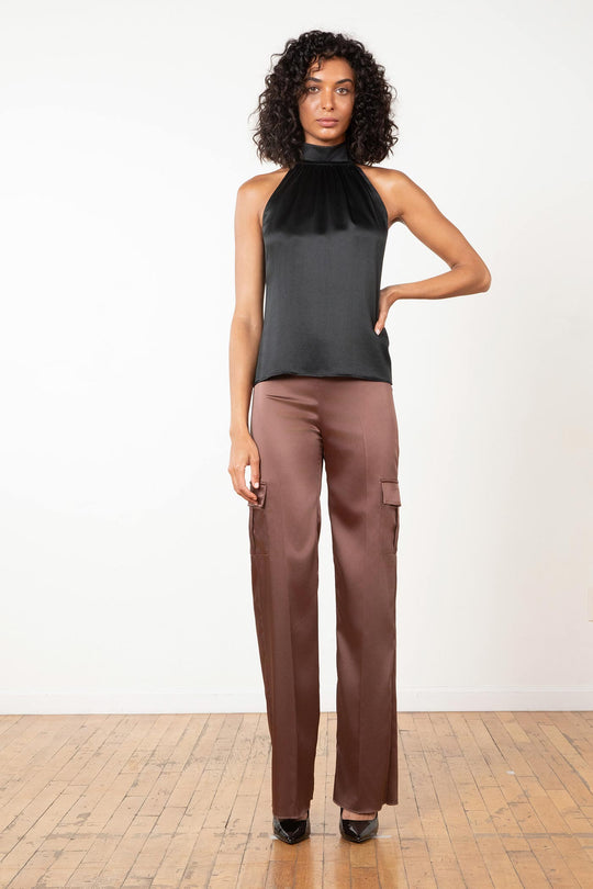 Avenue Montaigne Brown Polyester Casual Pants