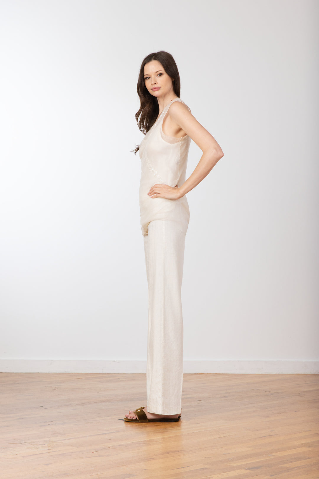 FLAVIA Linen Solar White - AVENUE MONTAIGNE 