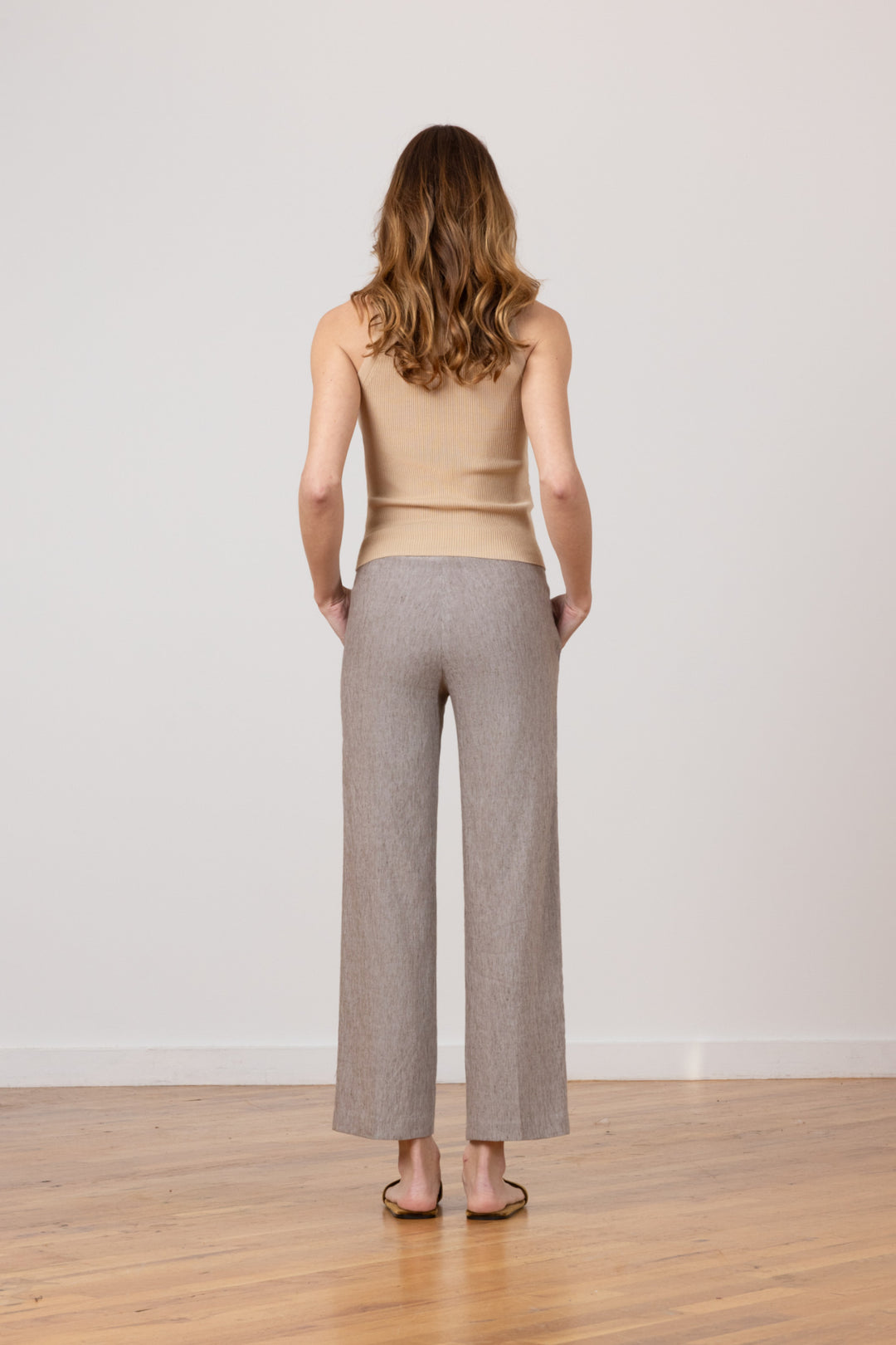 GRACE Linen Denim Mushroom - AVENUE MONTAIGNE 