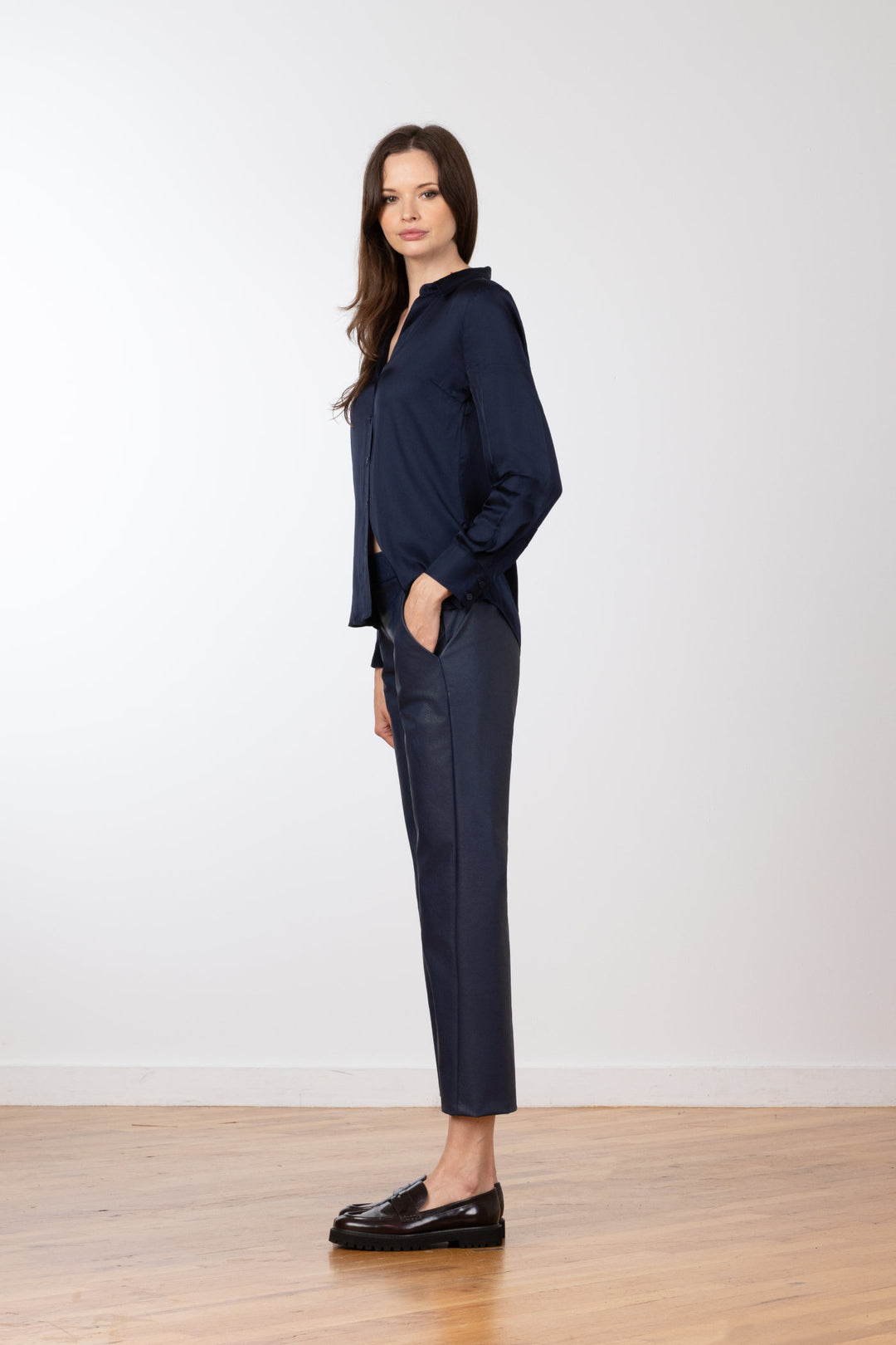 JOAN Pleather Navy