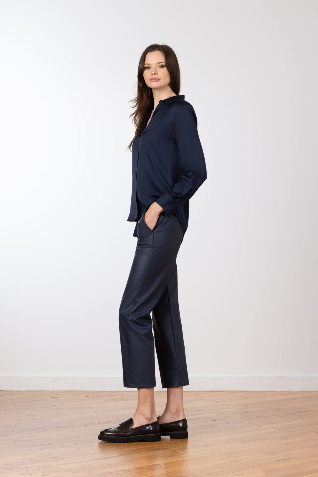 JOAN Pleather Navy