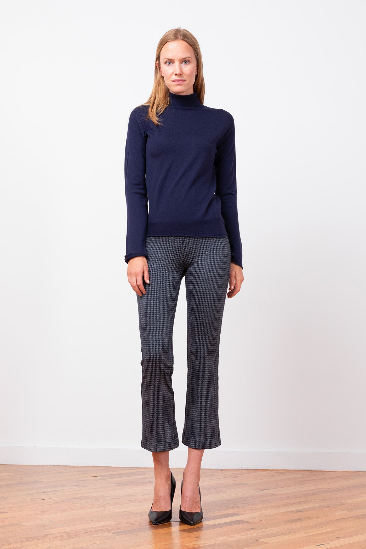 avenue montaigne LEO Houndstooth Navy