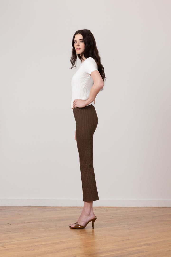 LEO Seersucker Cognac - AVENUE MONTAIGNE 