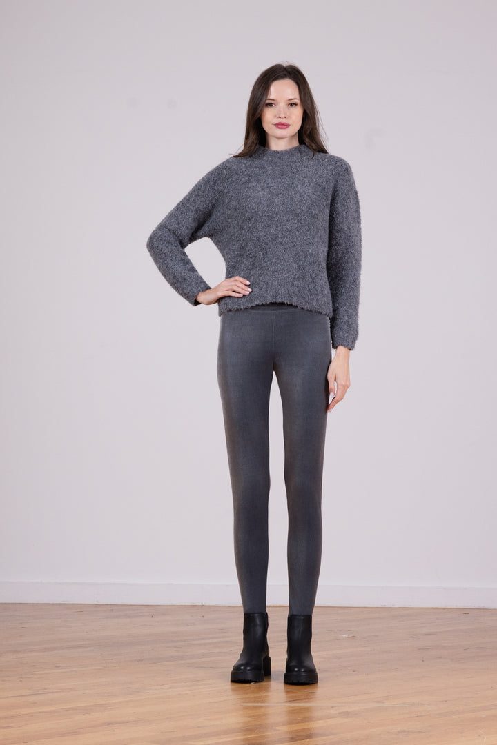 PULL ON SKINNY Velvet Light Grey