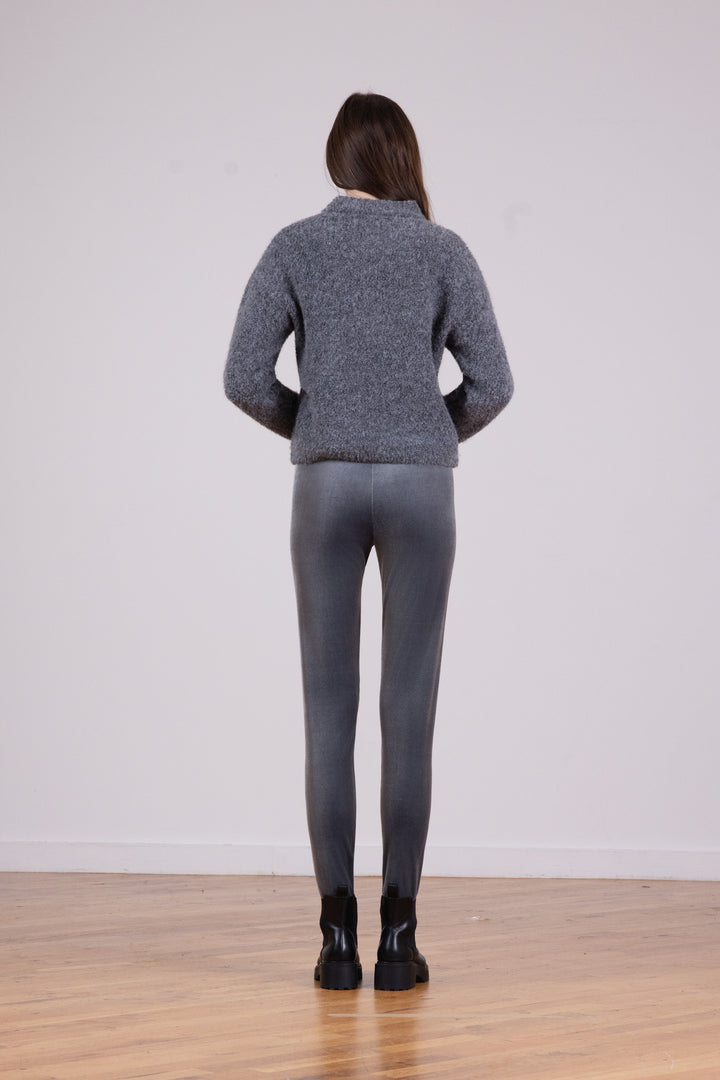 PULL ON SKINNY Velvet Light Grey