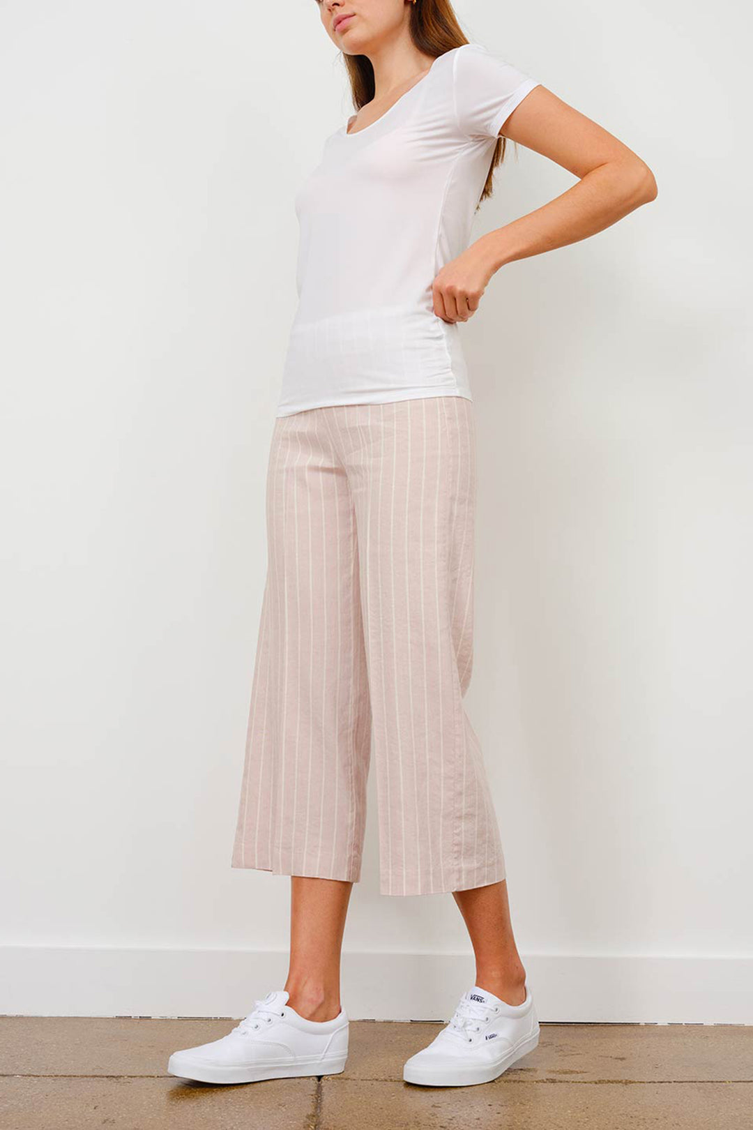 ALEX Linen Stripes Chalk Rose