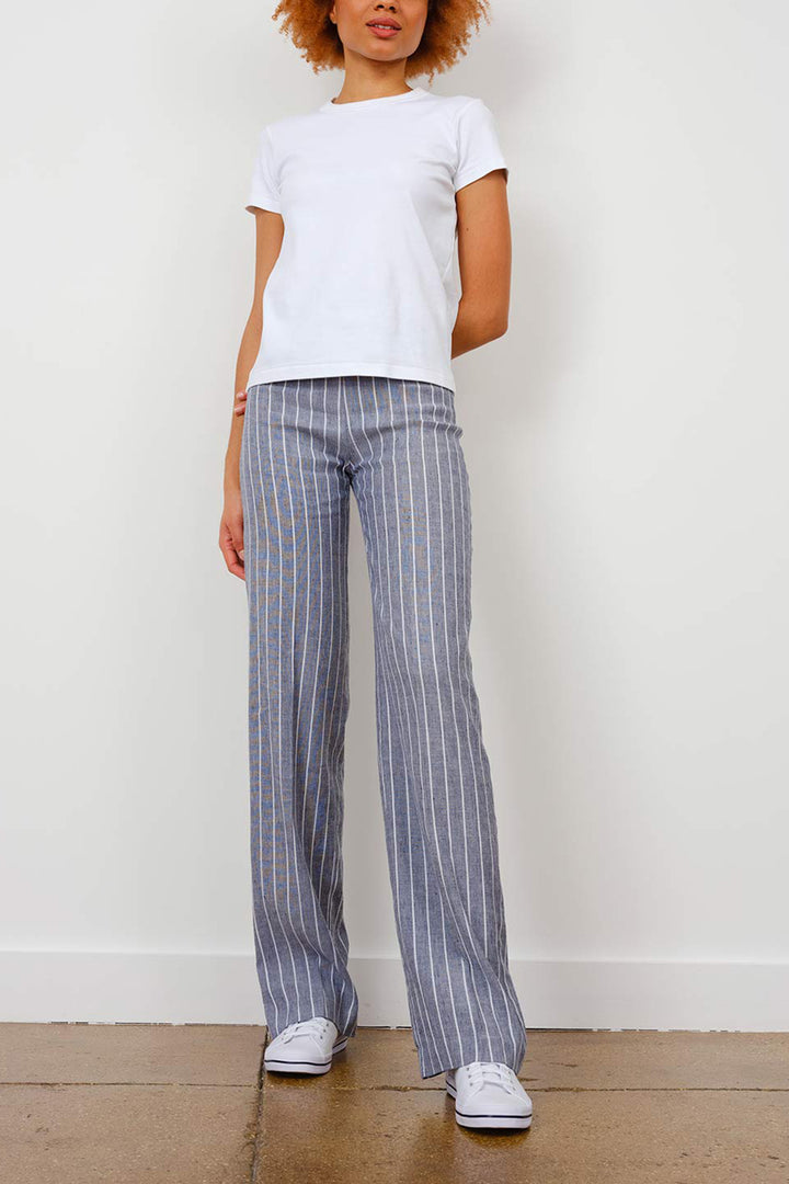FLAVIA Linen Stripes Glimmer Indigo