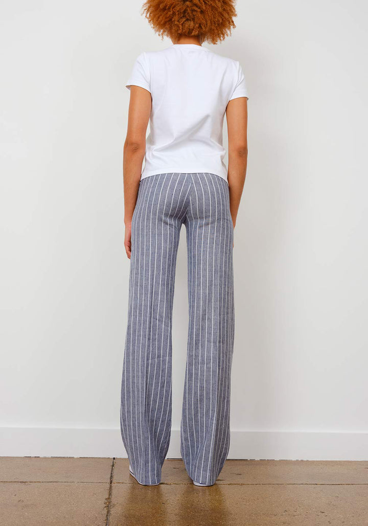 FLAVIA Linen Stripes Glimmer Indigo