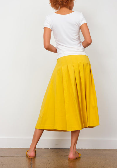 PLEATED SKIRT Canary - AVENUE MONTAIGNE 