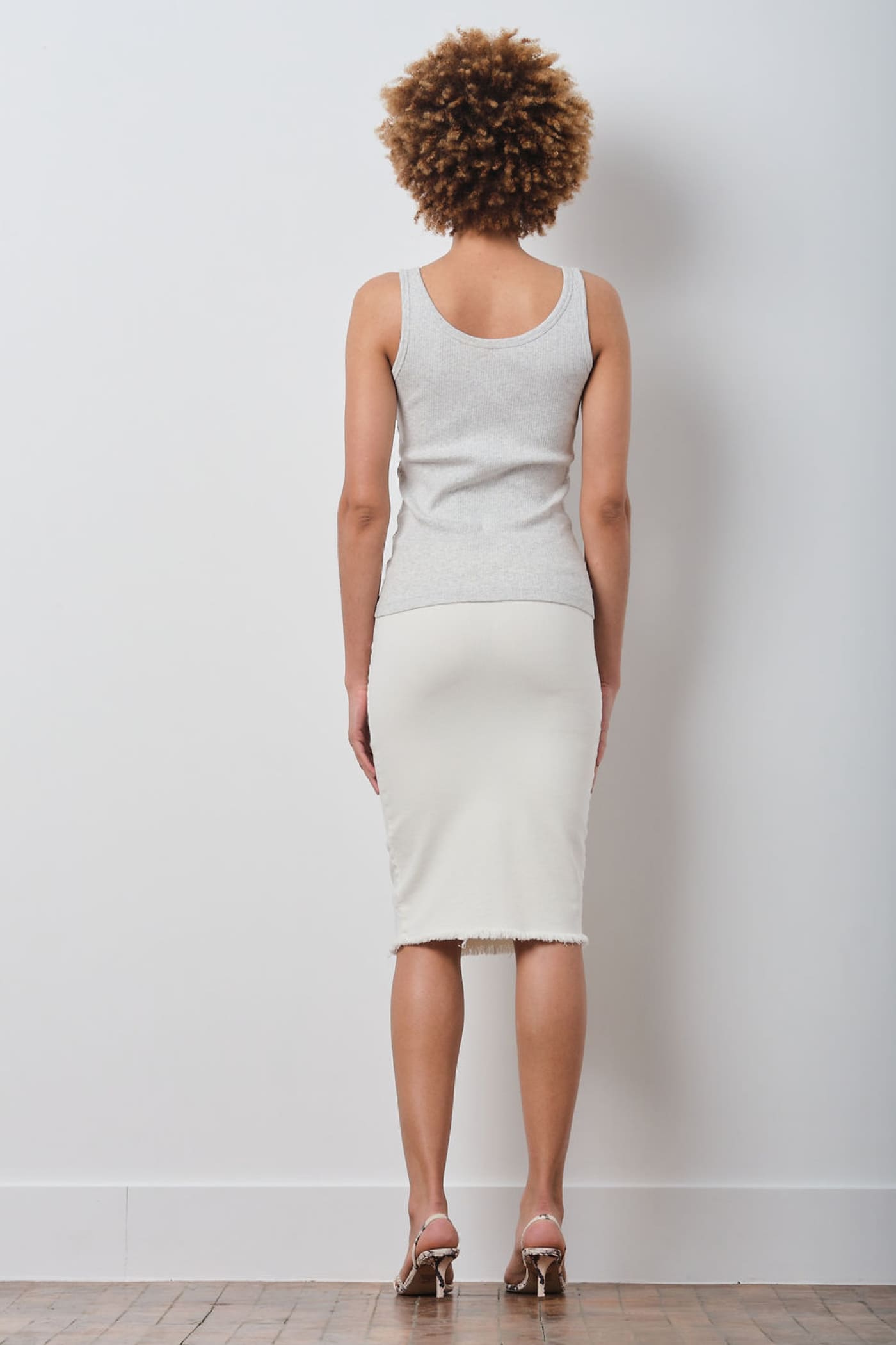 PULL ON SKIRT White Denim