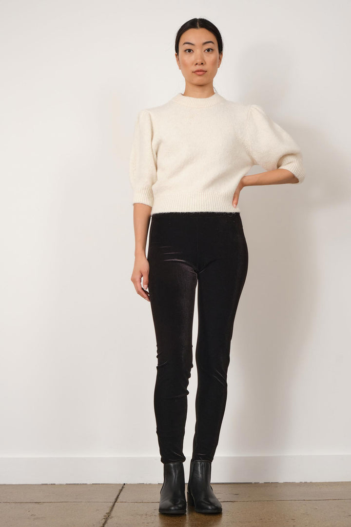 PULL ON SKINNY Velvet Black - AVENUE MONTAIGNE 