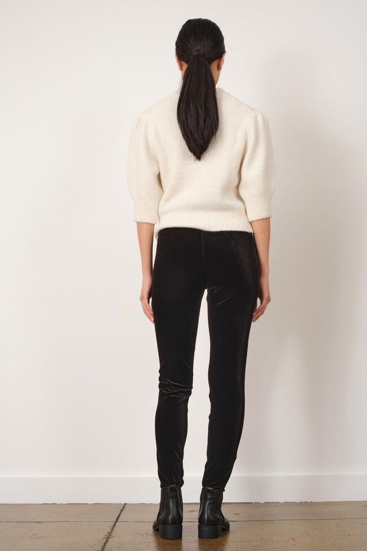 PULL ON SKINNY Velvet Black - AVENUE MONTAIGNE 
