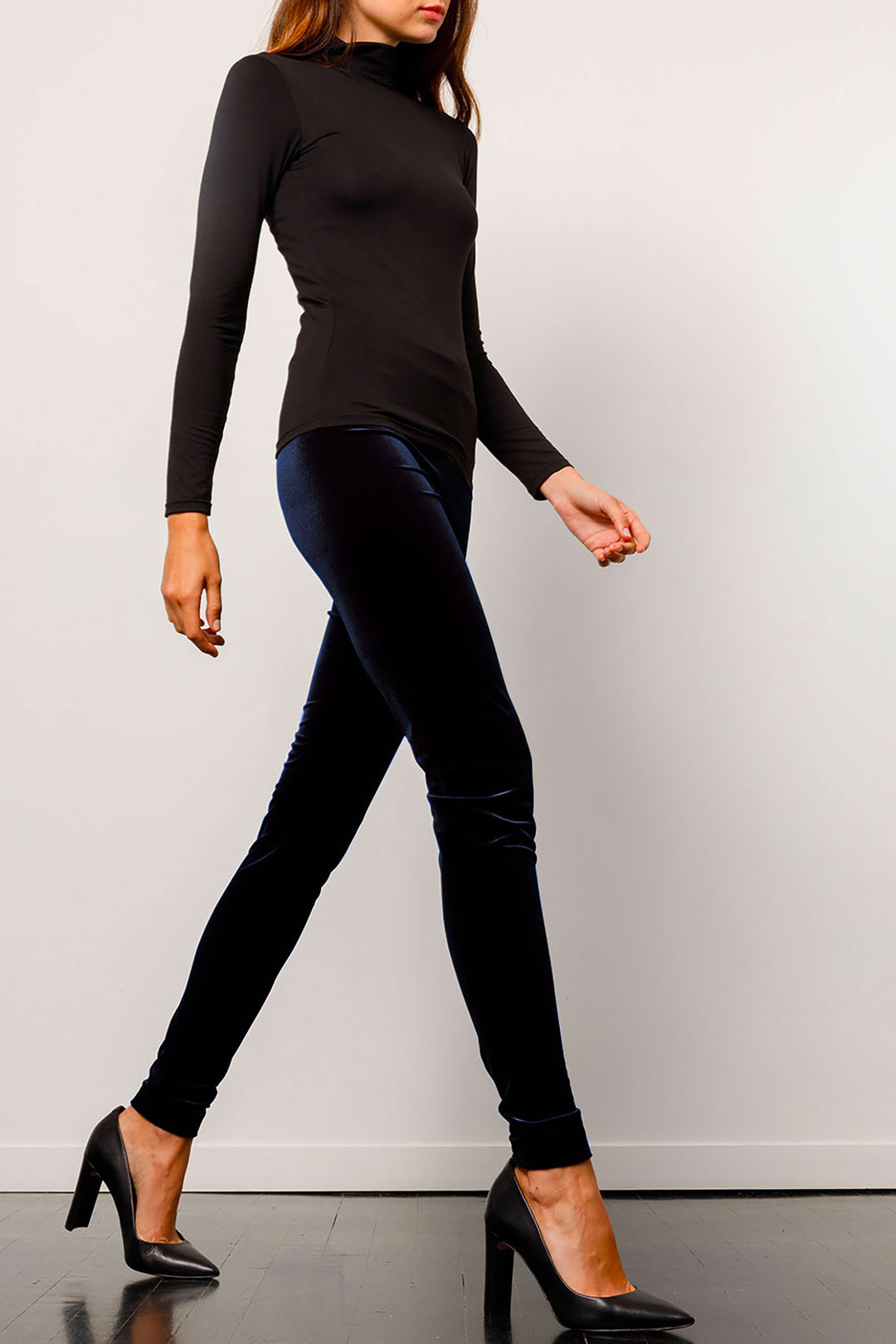 PULL ON SKINNY Velvet Navy - AVENUE MONTAIGNE 